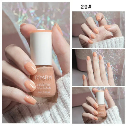 8ml Matte Waterproof No-bake Nail Polish Nail Art Tearable Quick Dry Normal Without Lamp Nail Polish Glitter Sequins UV Varnish