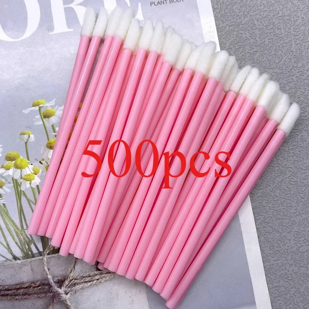 500pcs Lip Brush Disposable Lipstick Brush Eyelash Microbrush Mascara Wands Applicator Swab Eyelash Extension Tools Wholesale