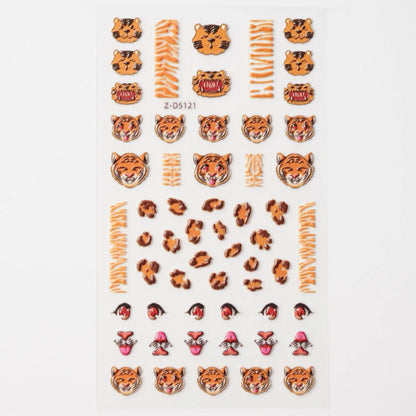 Lovely Cat Nail Decals 3D Animal Cartoon Dog Scrawl Relief Self Adhesive Nail Art Stickers Cute Puppy Kitty Y2K Nails Decoration