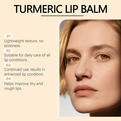 Turmeric Moisturizing Lip Balm Hydrating Protective Barrier Soothing Dry Chapped Lips Long Lasting Natural Formula Lip Care