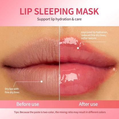 Blueberry Lip Sleeping Mask Overnight Dual Color Hydration For Dry Cracked Skin Reduces Fine Lines Moisturizing Nourish Lip Care