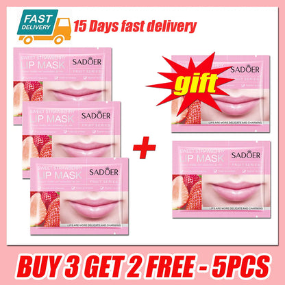 Collagen Lip Mask Strawberry Lip Sleeping Mask Moisturizing Hydrating Lip Balm Nourishing Lip Patches Lip Skin Care Products