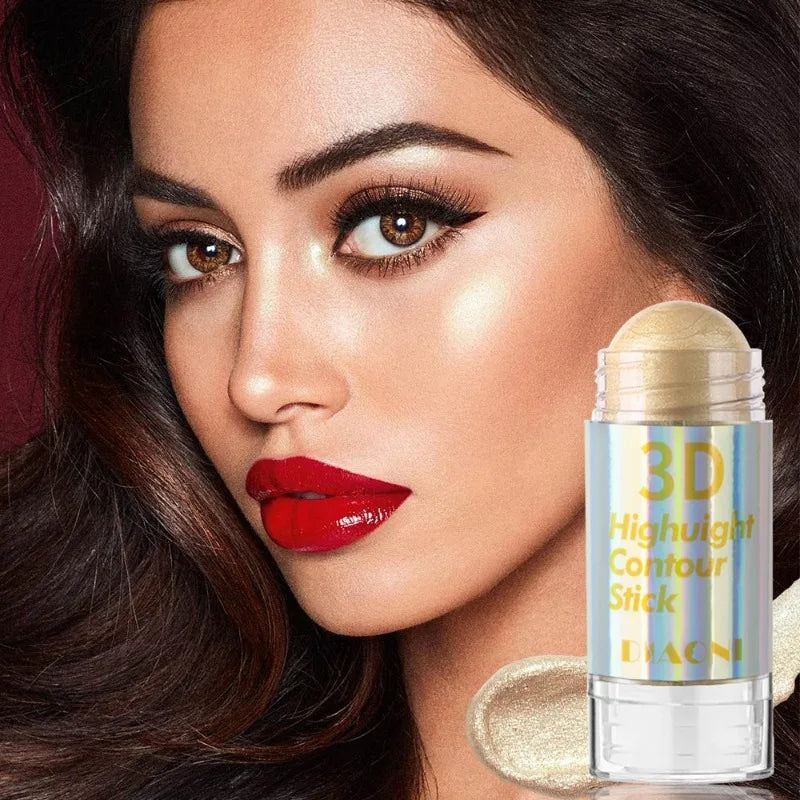6 Colors 3D Face Brighten Highlighter Bar Cosmetic Face Contour Bronzer Shimmer Highlighter Stick Concealer Cream Makeup tool