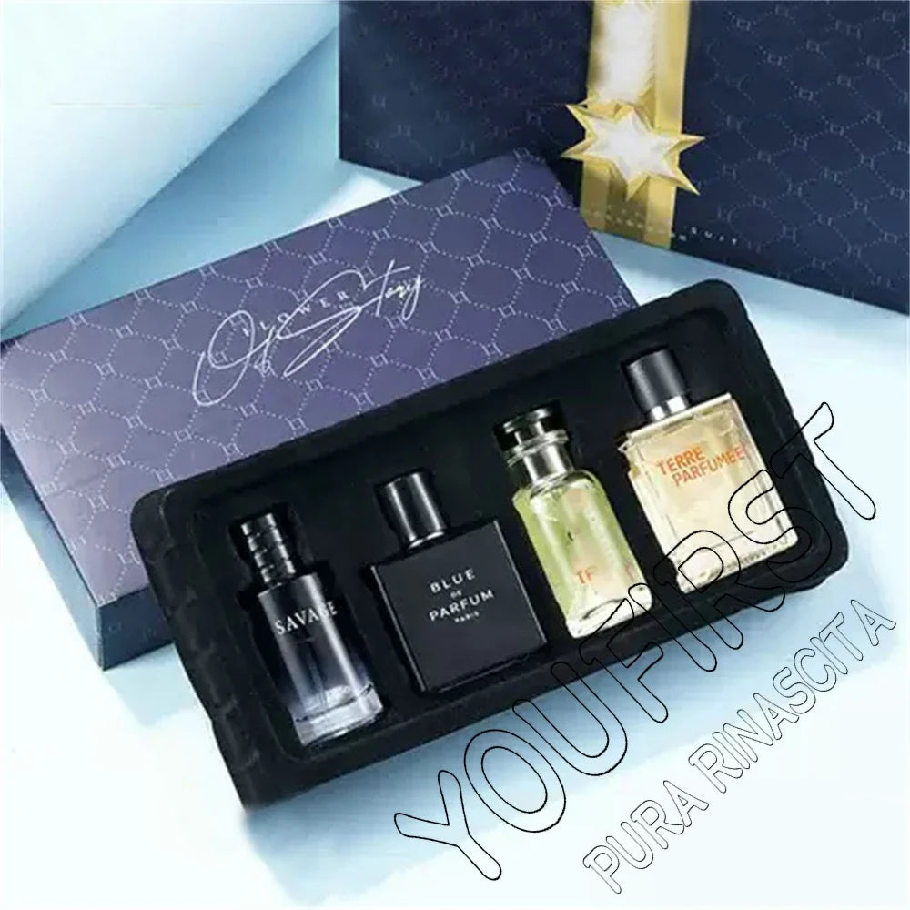 Luxury Brand Perfume Men Cologne Parfums Homme Gift Box 4Pcs Set 100ml Perfumes Masculinos Natural Floral Fruity Scent SprayLuxu