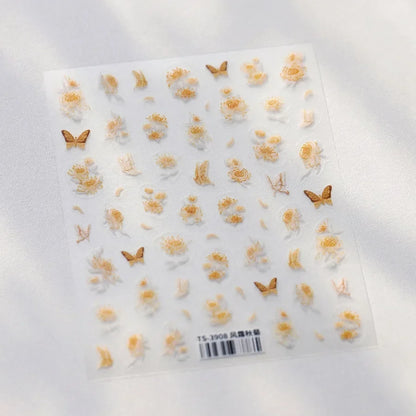 Jelly Butterfly 5D Nail Art Sticker Rhinestone Crystal Charming Shiny Insect Animals DIY Self Adhesive Decoration Manicure Decal