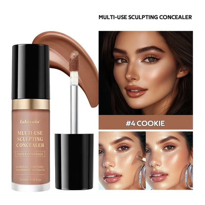 Long-lasting Coverage Concealer Matte Foundation Multi-Use Cream Oil Free Highlight and Retouch Face Makeup Products for Women