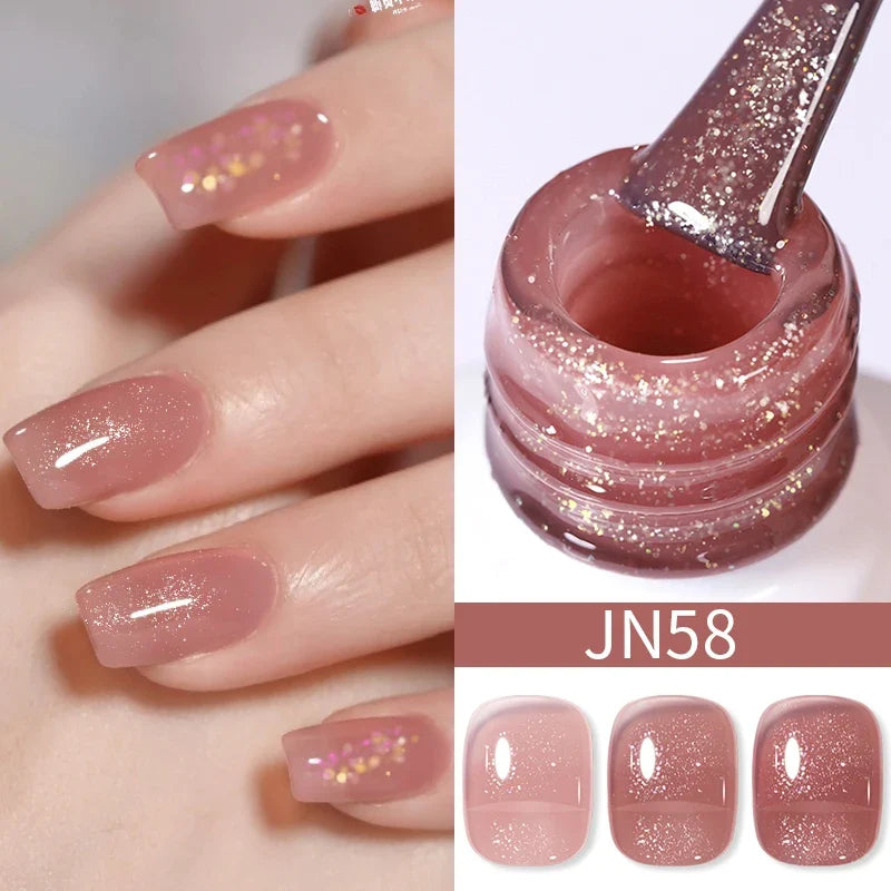 BORN PRETTY 10ml Blood Red Jelly Gel Nail Polish Halloween Nails Art Gel Polish Sheer Translucent Nail Gel for Winter Manicure
