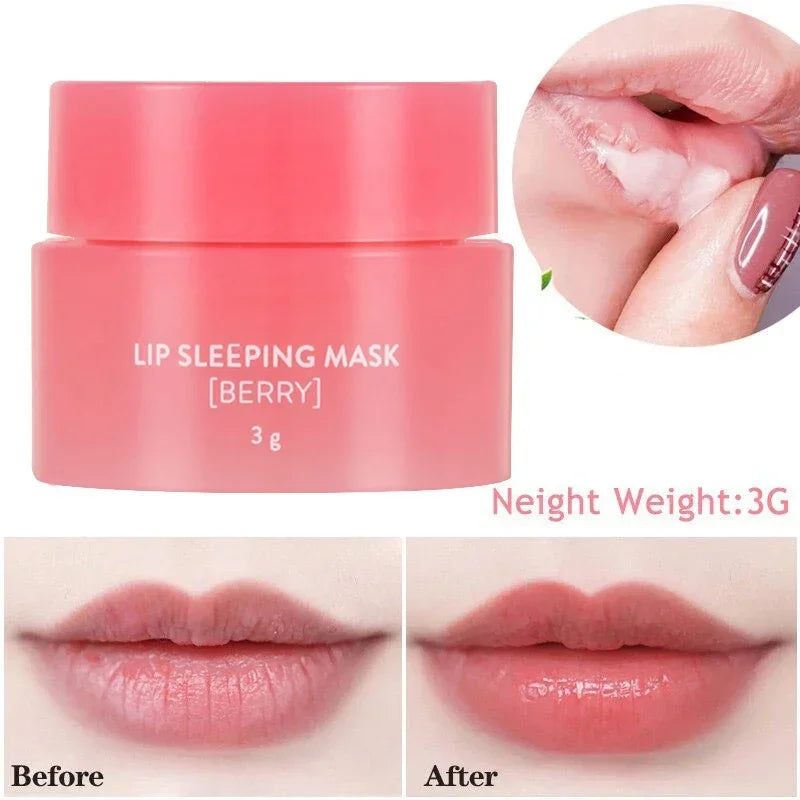 10PCS Berry Lip Sleeping Mask Night Sleep Maintenance Moisturizing Fade Lip Lines Nourishing Lip Balm Skin Care Korean Cosmetic