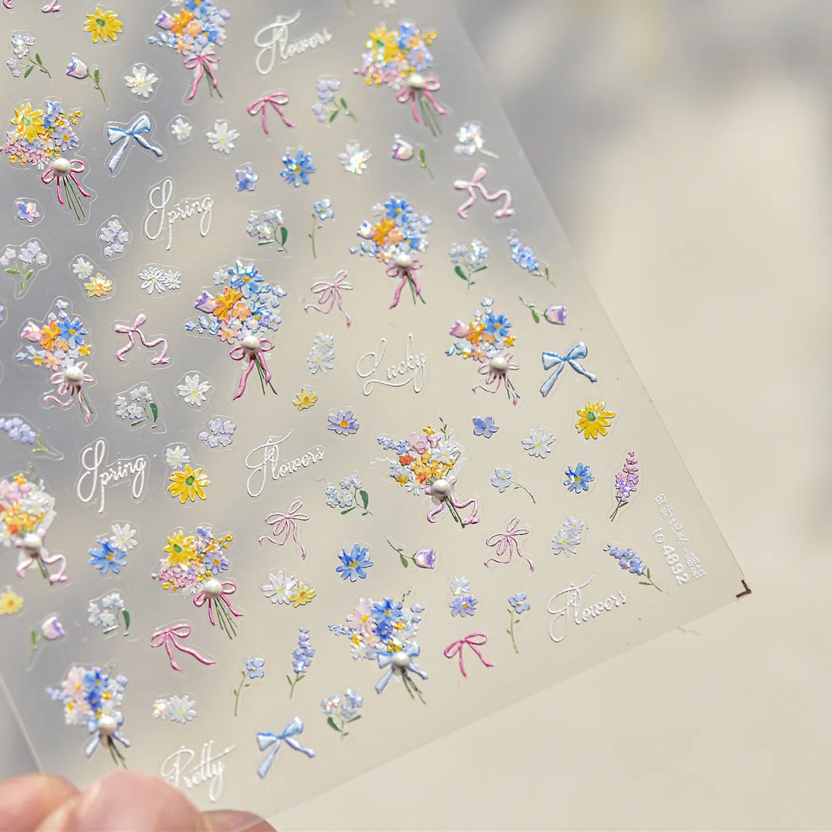 1pcs Dream Flower Window Shell Light Nail Art Stickers Japanese Flower Self Adhesive Stickers Press On Nails Decoration Decals