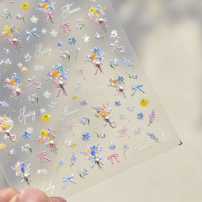 1pcs Dream Flower Window Shell Light Nail Art Stickers Japanese Flower Self Adhesive Stickers Press On Nails Decoration Decals