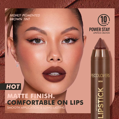 2In1 Matte Lipstick Pencil Waterproof Long Lasting Lip Brown Velvet Lip Liner Pen Lips Makeup Women Cosmetics