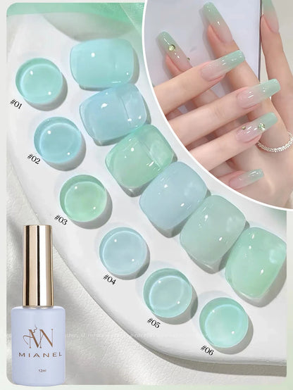 MIANEL 12ML Emperor Green Cat Eye Gel Nail Polish Whitenning Nails Green Nails Suitable For Nail Salons Nail Supplies  1-21pcs