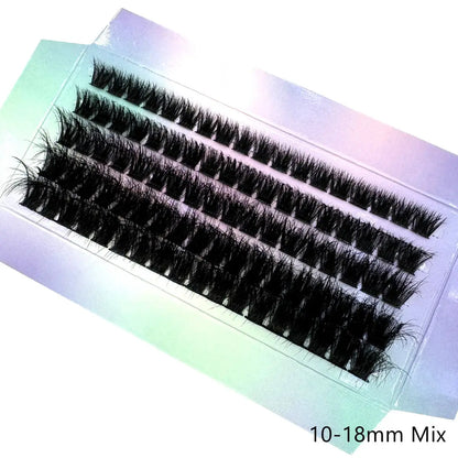 10Row 40D-200D 5D Fluffy Thick Lashes Clusters 10-18mmMix Wispy Individual Lashes Extensions Clusters DIY Makeup False Eyelashes