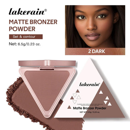 Lakerain Matte Bronzer Powder Long Lasting Makeup Effect Waterproof Sweatproof Setting Powder Oil Control Bronzer Face Makeup