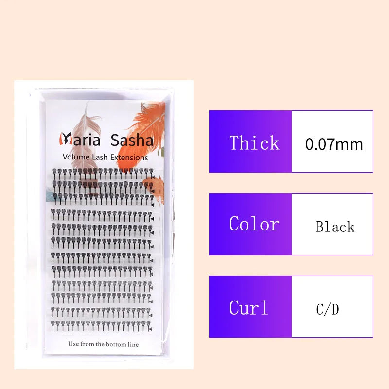 MARIA Comic Spire Eyelash Extension Individual Natural Cashmere Manga False Eyelashes Super Soft Feather Shape Pteris Lashes