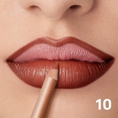 Matte Lip Liner Pencil Nude, Long-Lasting Waterproof, Smudge-Proof, Precise Outline, Smooth Creamy Formula