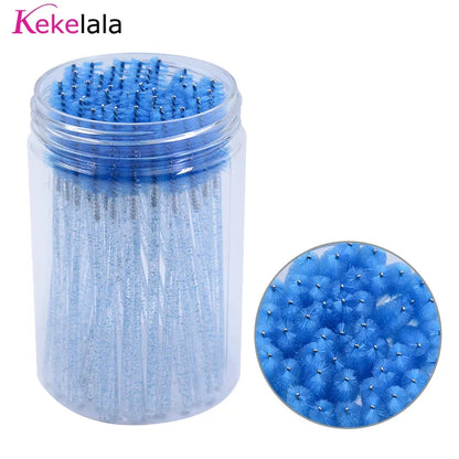 50Pcs/Bottle Eyelash Extension Brushes With Container Eyebrow  Eye Lash Mascara Wands Spoolies In Case Wholesale