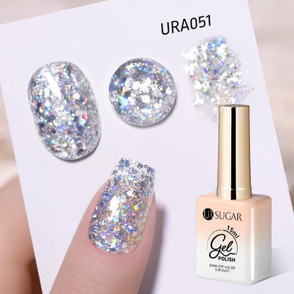 UR SUGAR 15ml Fiber Rubber Base Gel Upgrade Broken Nail Repaired Fiberglass Clear Quick Building UV Construction Gel Soak Off