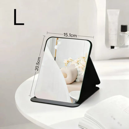 1PC Portable Compact Folding Makeup Mirror - Desktop Size, Suitable for Student Dormitories, Homes, with Storage Function