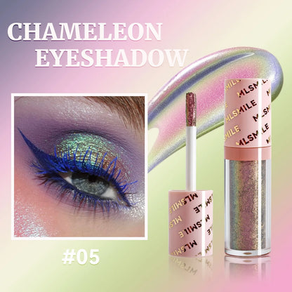 Gold Purple Chameleon Liquid Eyeshadow Pearlescent Fine Shimmer Quick Drying Eye Shadow Polarized Brightening Stage Eye Makeup