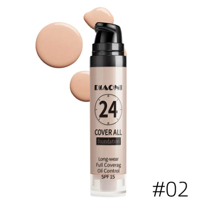 Professional makeup 9-color waterproof moisturizing liquid fully covering concealer 24H durable liquid foundation natural matt
