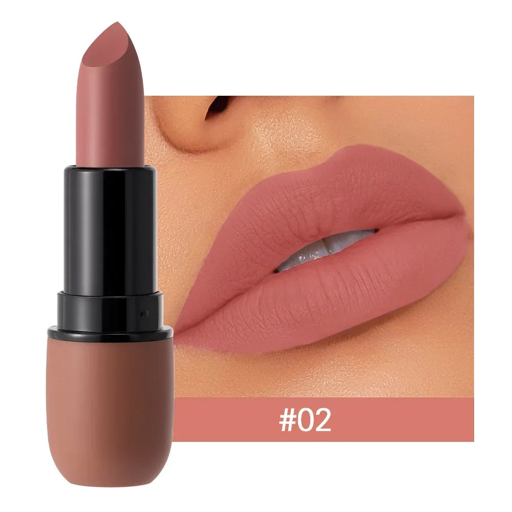 6-Color Matte Lipstick: Velvet Lip Color, Smooth, Waterproof, Long-Lasting Color Lip Makeup