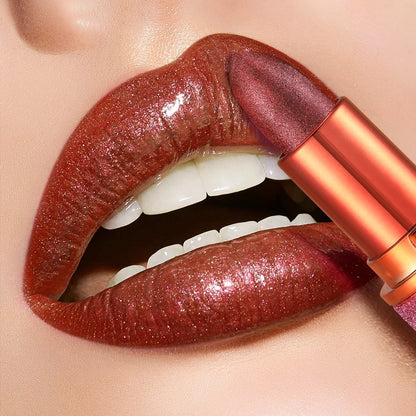 Rose smoke powder, bright starry sky, glossy velvet texture, durable, make your lips shiny, waterproof, anti-fouling.
