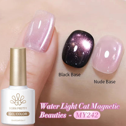 BORN PRETTY 10ml Rhine Lake Blue Cat Magnetic Gel Dark Blue Glitter Soak Off UV Gel Nail Art Varnish Manicure Nail Art Salon