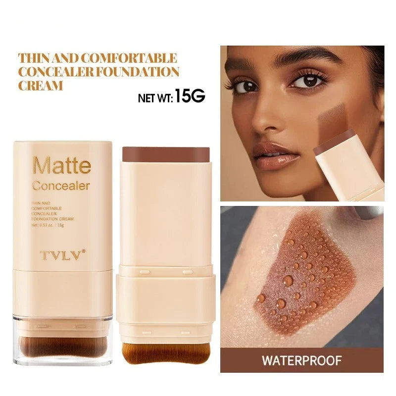Eraser Concealer Double-Head Foundation Stick, Nine-color Waterproof Non-Gluggy Solid Foundation Cream