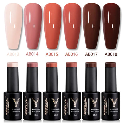 YOKEFELLOW 2022 New Color 10ML Nail Gel Polish Semi Permanent Gel Varnish Base Top Coat 122 Soak Off Colors Organic Nail Varnish