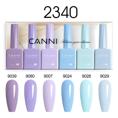 6pcs*9ml CANNI Nail Gel Polish Kit HEMA FREE Jade Jelly Nude Jelly Pink VIP Kit Christmas Gift French Nail Design Natural Color