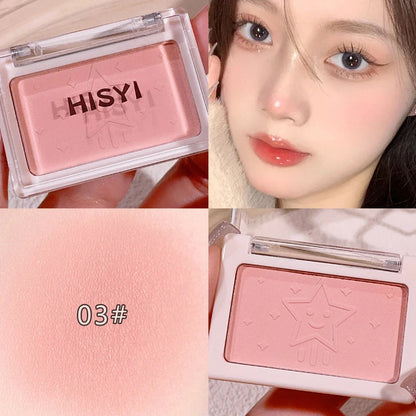 Smart, clear, monochrome blush matte, natural whitening, brightening cheeks, purple nude makeup, fine flash rouge