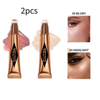 YOUNG VISION air cushion, powder blusher, high gloss stick, makeup liquid, rouge, 6 colors optional