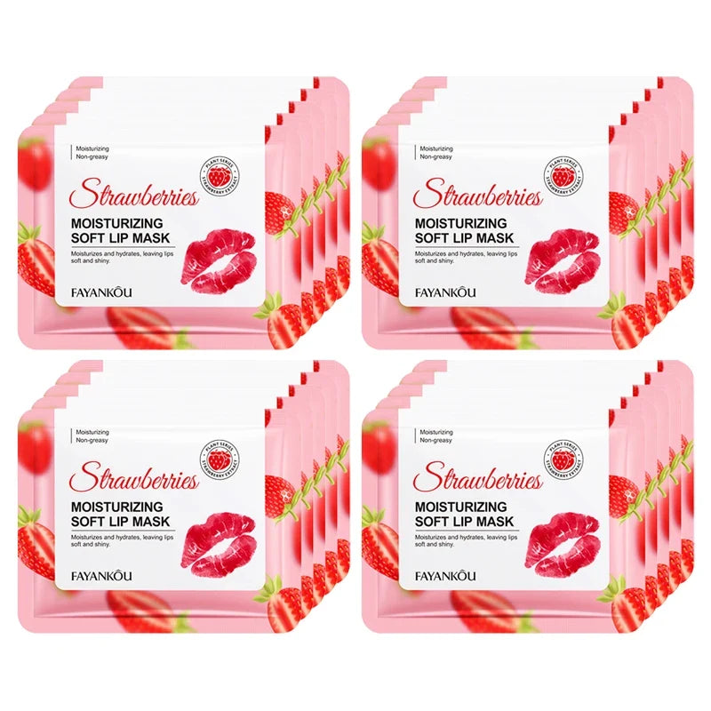 5/10/20pcs Fruit Crystal Collagen Lip Mask Hydrating Lips Moisturizer Plump Cherry Strawberry Lip Patches Lips Plumper Skin Care