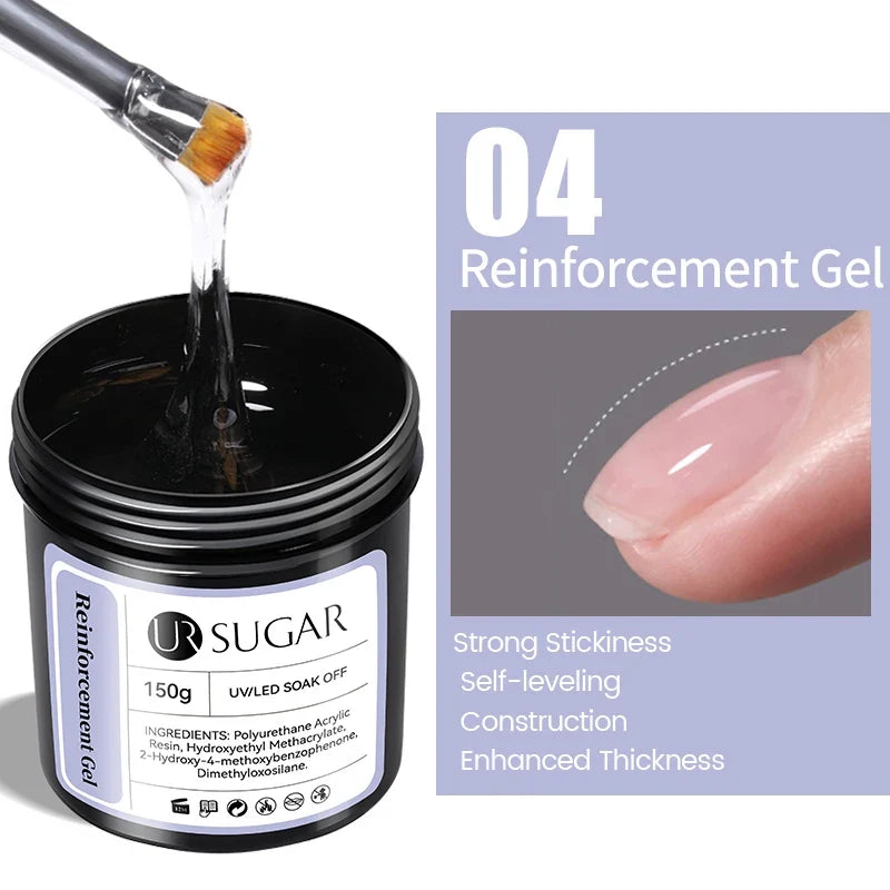 UR SUGAR 150g Rubber Base Gel Nail Polish Sparking Aurora Glitter Rubber Varnish Soak Off Semi permanent UV LED Gel Manicure