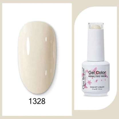Clou Beaute 15ml Red Black White Green Neon Gel Nail Polish Base Top Coat Velvet Top 400 Colors Semi Permanent Gel Nail Varnish