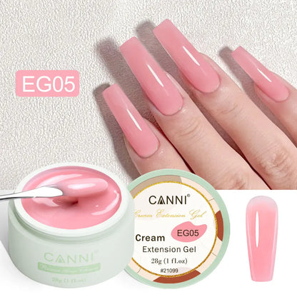 CANNI TPO FREE 28g Creamy Extension Gel 12 Colors French Jelly Nude UV LED Soak Off Jelly Nail Sculpture Extension Gel Lacquer