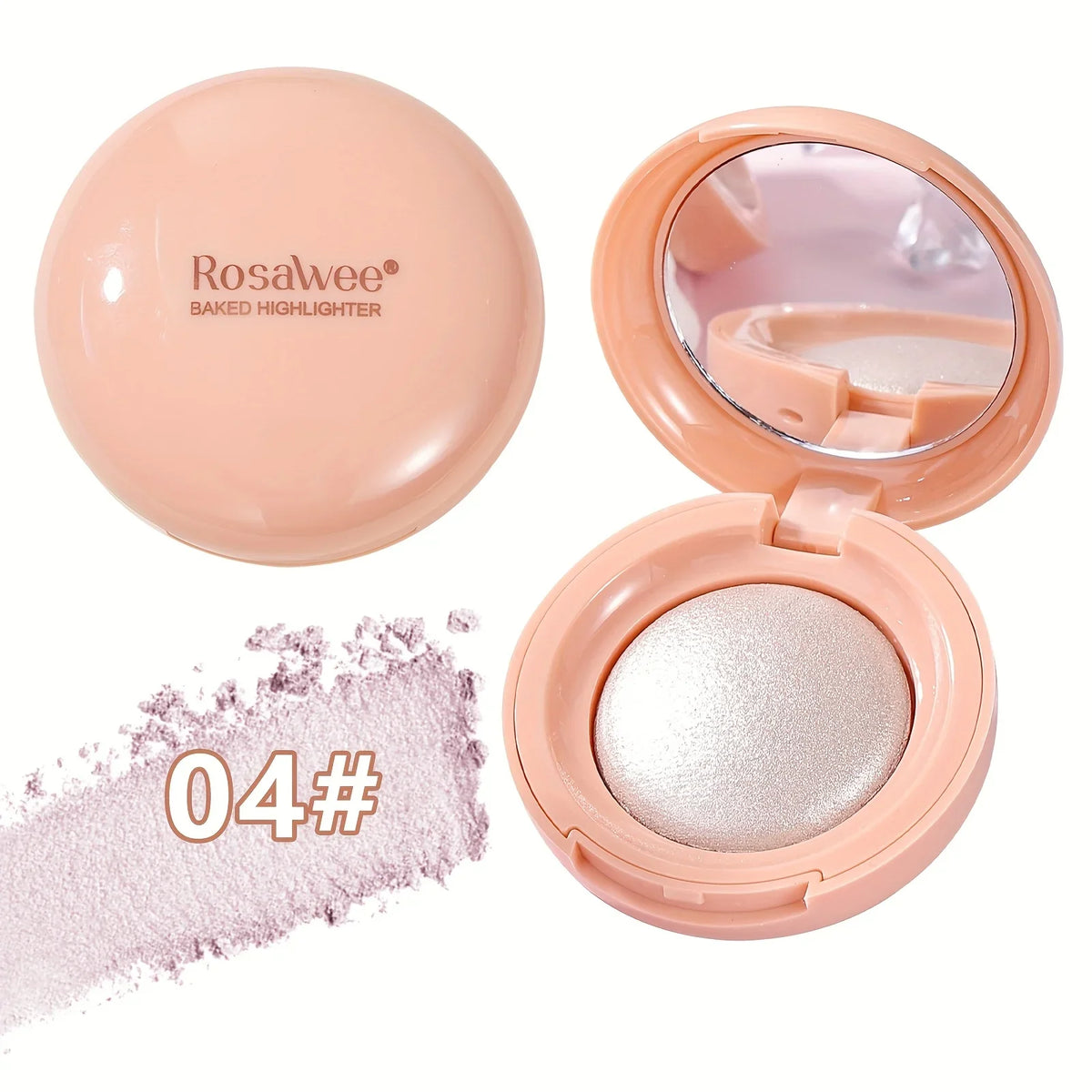 Face Highlighter Palette, High Glossy Face Illuminator Palette, Natural Glow Finish, Pearl Shimmer Smooth Baked Powder