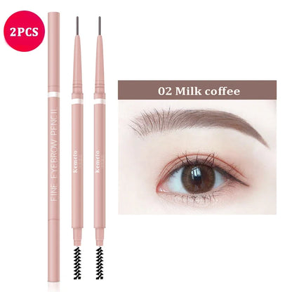 1.5mm Ultra Fine Double-Ended Eyebrow Pencil Automatic Rotating Natural Waterproof Long Lasting Professional Eyebrow Pen Makeup