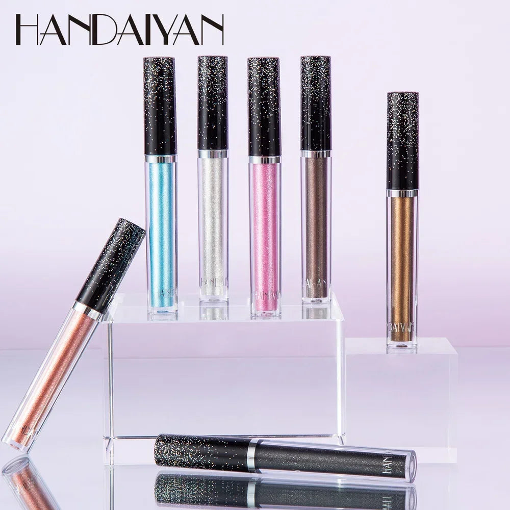HANDAIYAN Liquid Eyeshadow Metallic Diamond Shiny Eye Liner Pen Giltter Eyeshadow Palette Lasting Shimmer Brighten Cosmetics