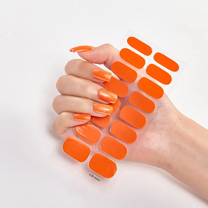 Pink Nude Full Cover Nail Sticker Gradient Color Self-Adhive Simple Full Nail Wraps DIY Thermal Effect Nail Art Making Manicur