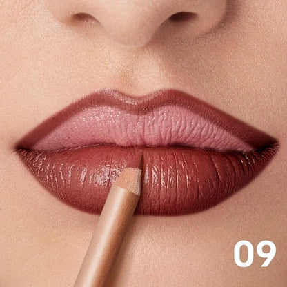 Matte Lip Liner Pencil Nude, Long-Lasting Waterproof, Smudge-Proof, Precise Outline, Smooth Creamy Formula