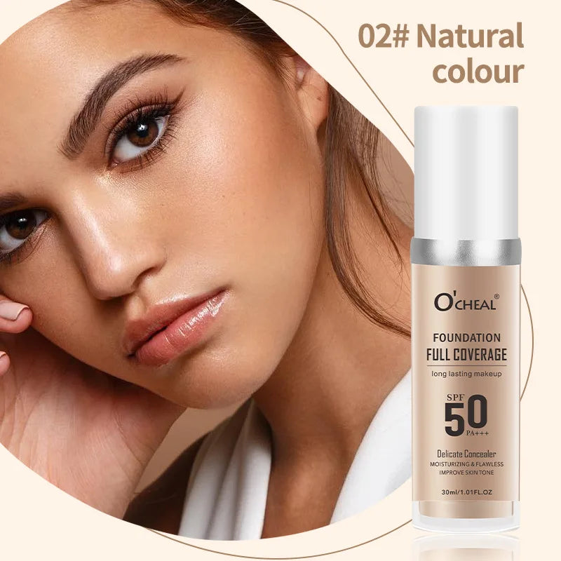 Color Changing Liquid Foundation,Waterproof Concealer,Full Coverage Moisturizing Oil-Control Whitening Cosmetics Lasting Makeup