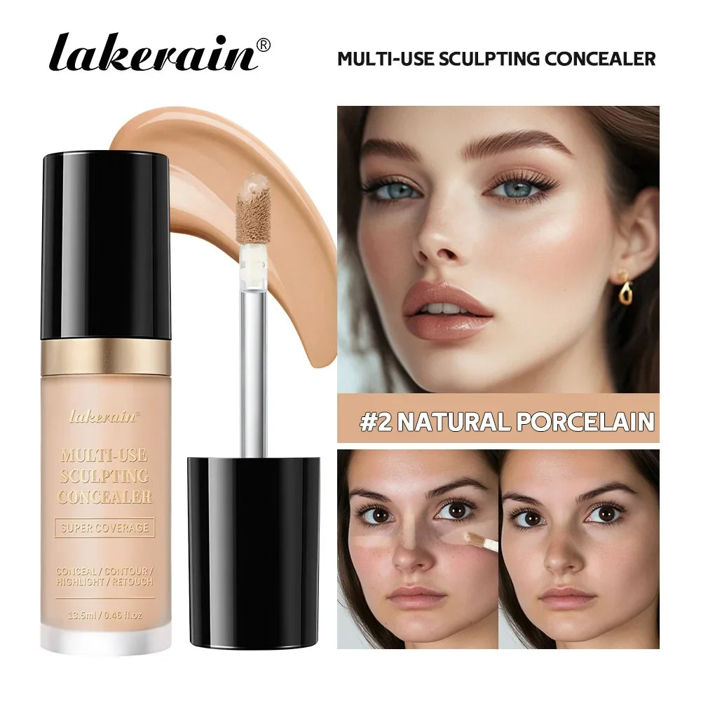 lakerain  5-Color Waterproof Concealer Matte High Coverage Oil-Control Foundation for Acne Scars and Dark Circles Cosmetics