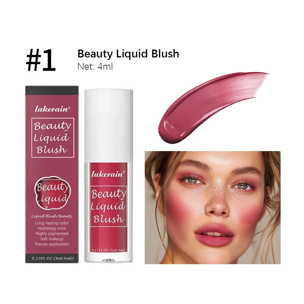 Beauty Liquid Blush Velvet Matte Blusher Face Pigment Lasting Waterproof Natural Cream Cheek Tint Orange Peach Maquiagem 4ml