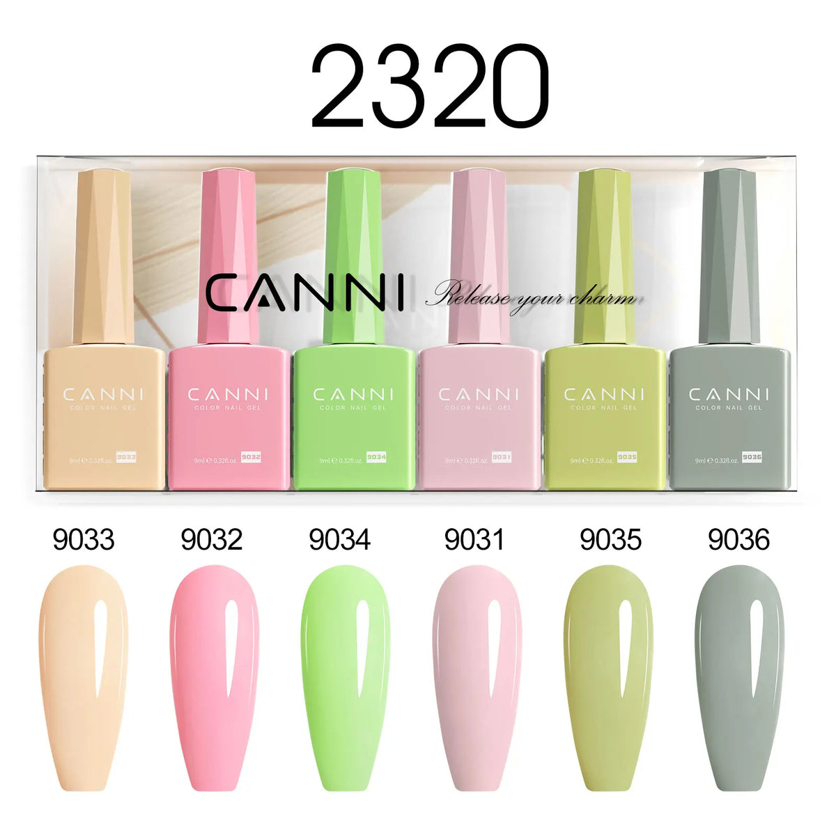 6pcs*9ml CANNI Nail Gel Polish Kit HEMA FREE Jade Jelly Nude Jelly Pink VIP Kit Christmas Gift French Nail Design Natural Color