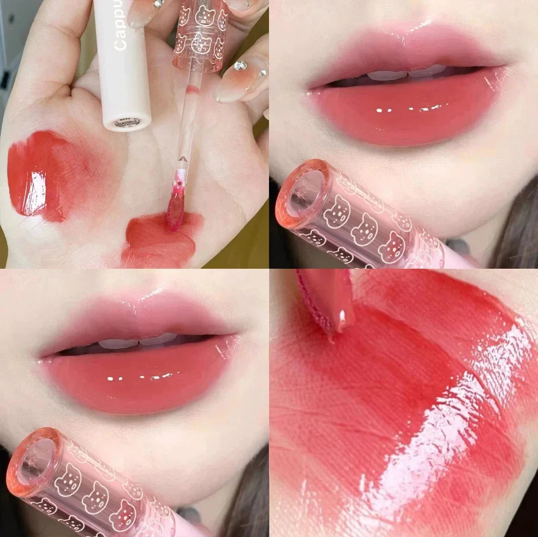 Cherry Pink Mirror Water Lip Gloss - Moisturizing Glass Lip Oil