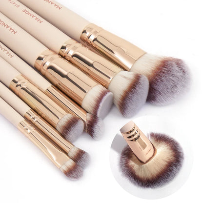 MAANGE 7pcs/set Makeup Brushes for Cosmetic Foundation Powder Concealer Blush Brush Blending Soft Bristles Beauty Tools