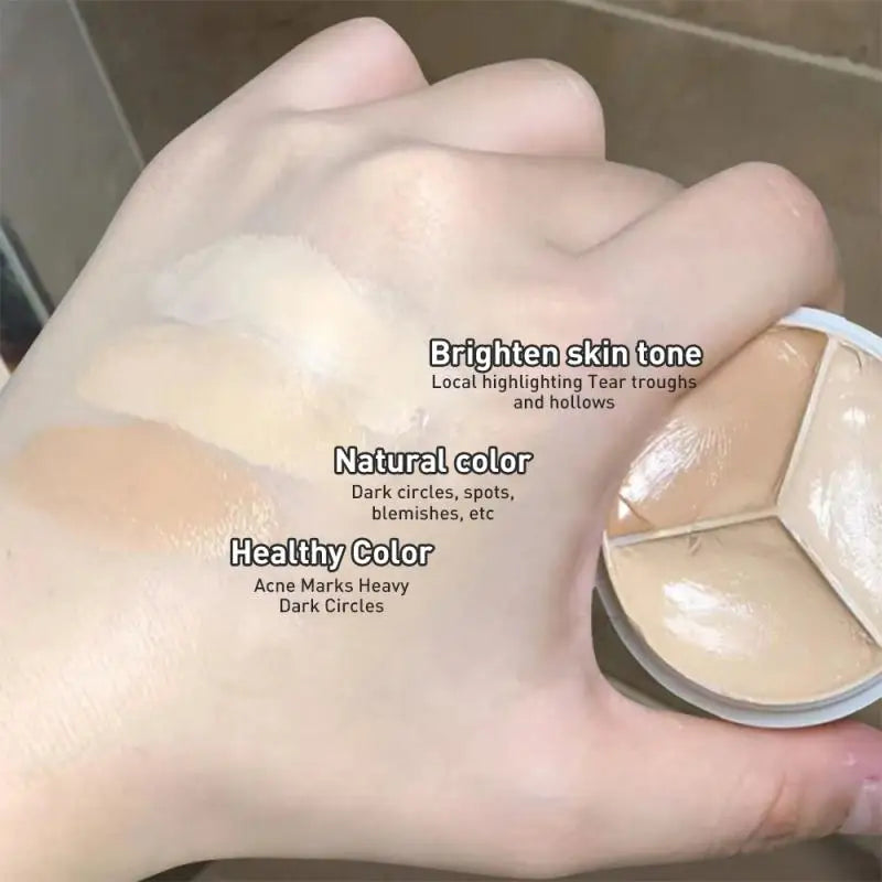 3-Color Concealer Palette Professionally Covers Eyes Dark Circles Spots Pimples Black Lacrimal Groove Repair Foundation Make Up