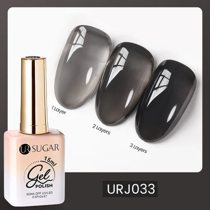 UR SUGAR 15ml Fiber Rubber Base Gel Upgrade Broken Nail Repaired Fiberglass Clear Quick Building UV Construction Gel Soak Off